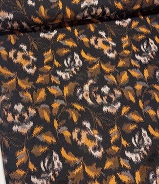 roest blurred flowers - geweven jacquard