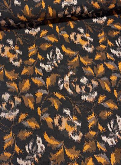 roest blurred flowers - geweven jacquard