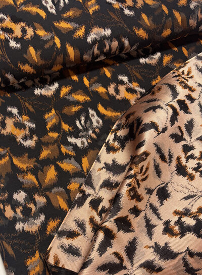 roest blurred flowers - geweven jacquard