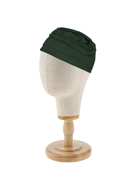 green fabric package Madeline chemo hat + nightcap WITH PATTERN