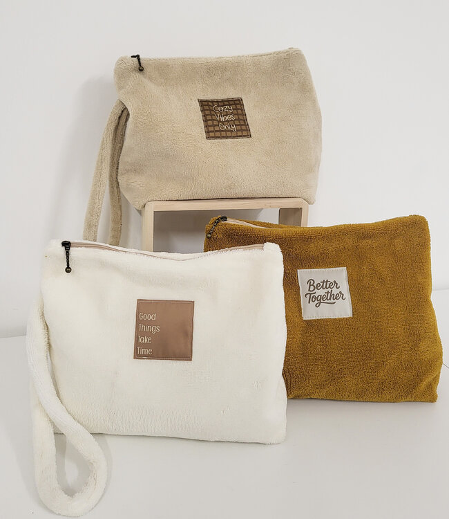 Madeline Lien Pouch - pakket voor 2 tasjes - donker havanna