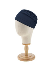 Madeline navy fabric package chemo cap + nightcap WITH PATTERN
