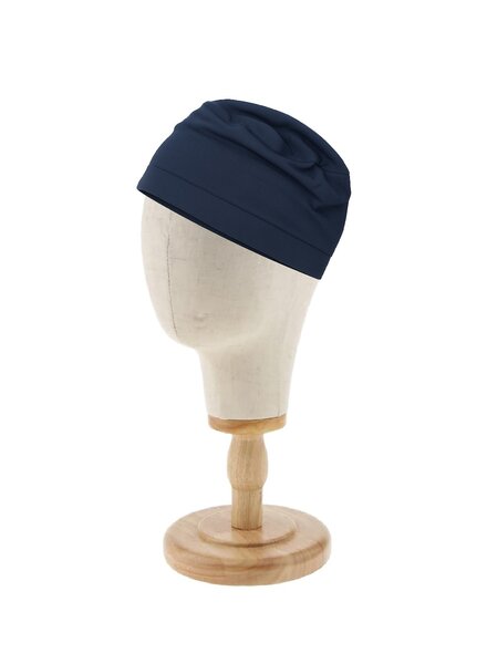 Navy blue fabric package chemo hat WITHOUT PATTERN