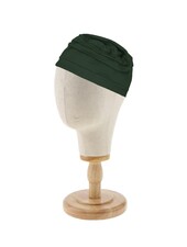 Green fabric package chemo hat WITHOUT PATTERN