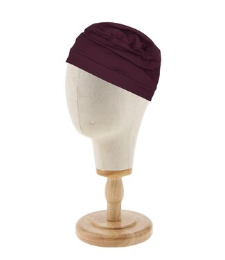 Burgundy fabric package chemo hat WITHOUT PATTERN