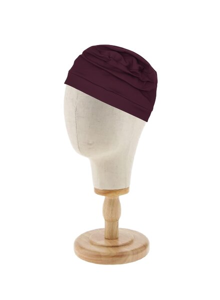Burgundy fabric package chemo hat WITHOUT PATTERN