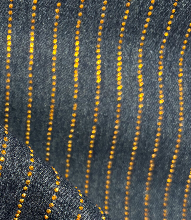 A la Ville Heavy Weight Denim strass goud en exclusief - The Fashion Basement