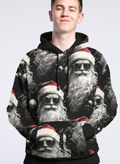 black santa claus - opgeruwde sweaterstof