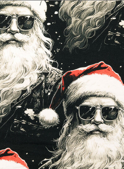 black santa claus - opgeruwde sweaterstof