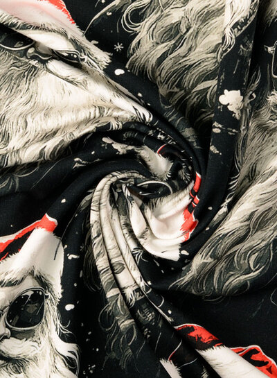 Black Santa Claus - brushed sweater fabric
