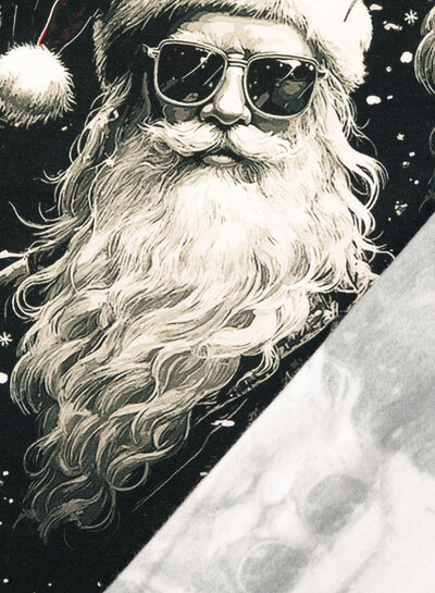 black santa claus - opgeruwde sweaterstof