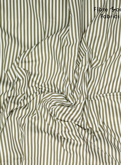 Fibremood green stripes - poplin cotton - Milena