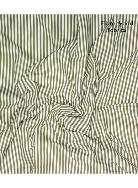 Fibremood green stripes - poplin cotton - Milena