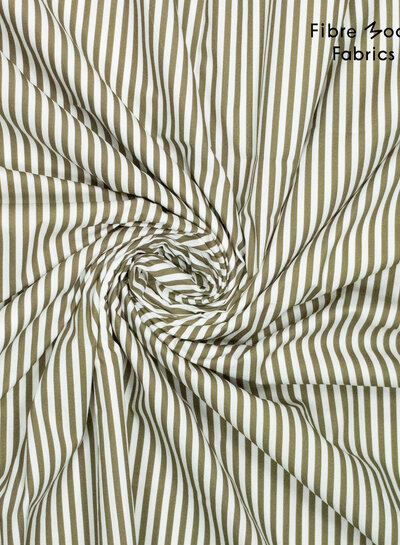 Fibremood green stripes - poplin cotton - Milena