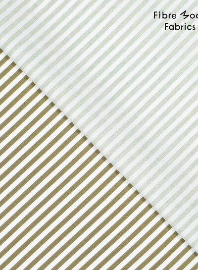 Fibremood green stripes - poplin cotton - Milena