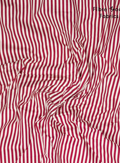 Fibremood red stripes - poplin cotton - Milena
