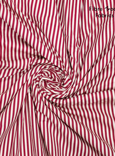 Fibremood rode strepen - poplin katoen - Milena