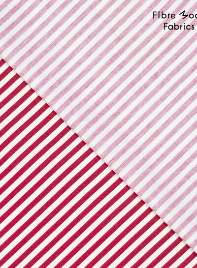 Fibremood red stripes - poplin cotton - Milena