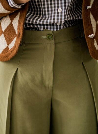 Fibremood khaki - woven viscose with tencel finish - Ivanna