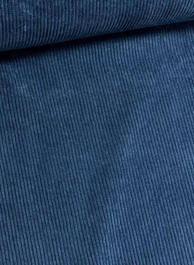 petrolblauw -  prachtige, heel soepelvallende, corduroy rib velours
