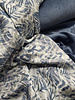 viscose with woven leopard motif - blue and off-white jungle