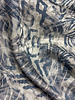 viscose with woven leopard motif - blue and off-white jungle