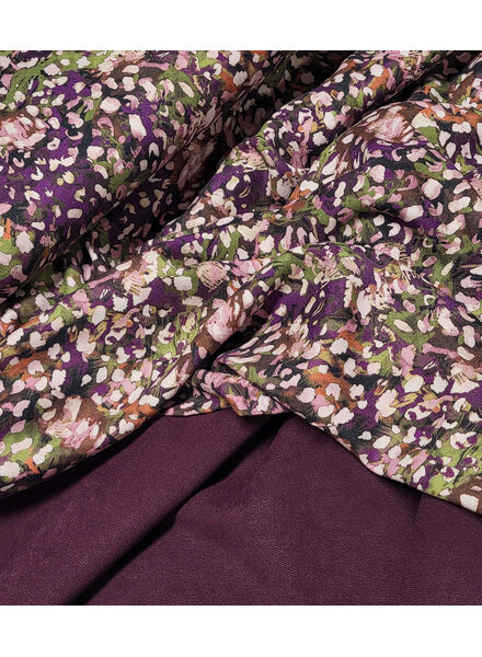 A la Ville wine mauve flowergarden (eggplant) - beautiful Italian viscose crepe