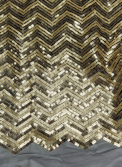 chevron sequins - pailletten zacht goud op mesh