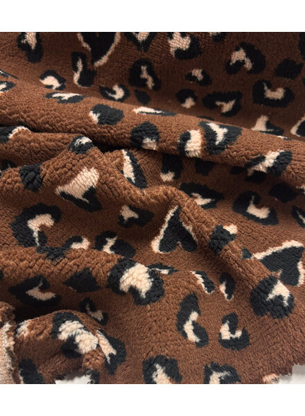 chocoladebruin leopard - teddy sherpa