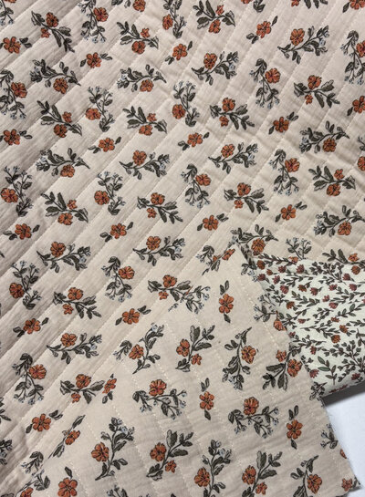 roestkleurige bloemetjes - gewatteerde tetra / double gauze