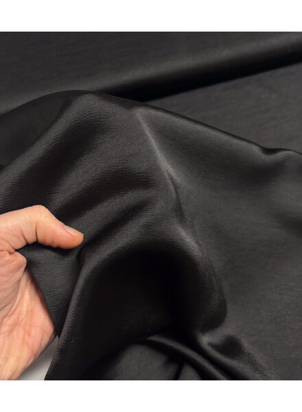 A la Ville zwart - Satijn viscose - qualité Haute Couture