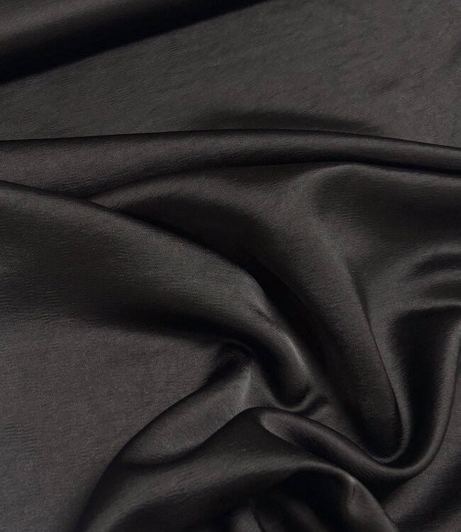 A la Ville zwart - Satijn viscose - qualité Haute Couture