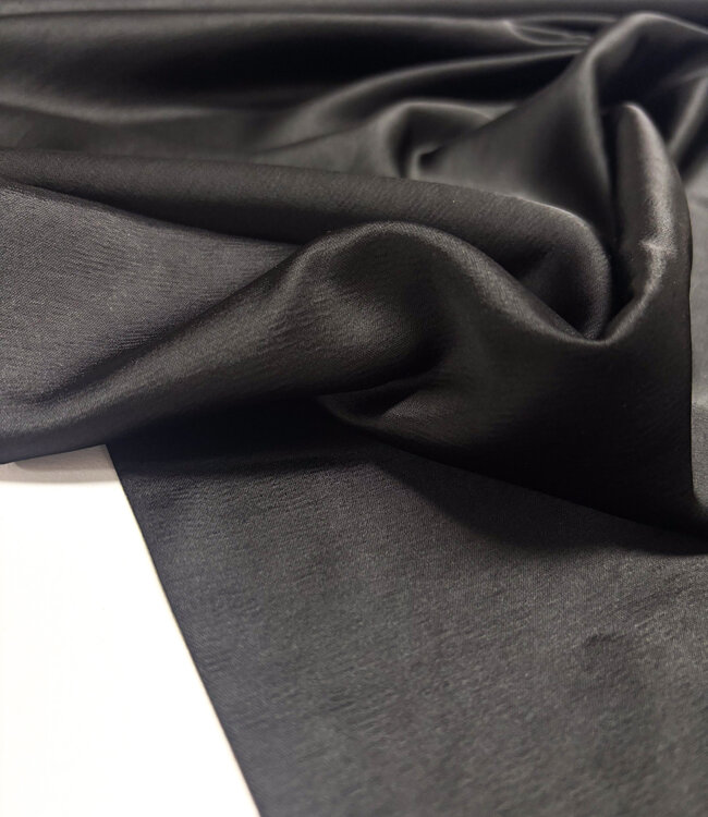 A la Ville zwart - Satijn viscose - qualité Haute Couture