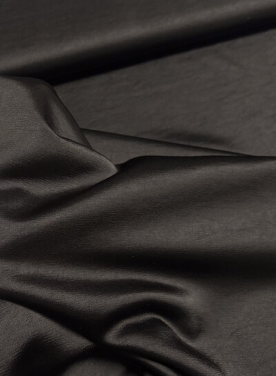 A la Ville zwart - Satijn viscose - qualité Haute Couture