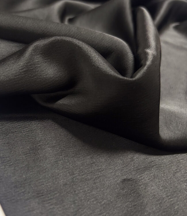 A la Ville zwart - Satijn viscose - qualité Haute Couture