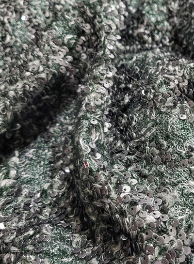 deadstock mooie bouclé gebreid met pailletten