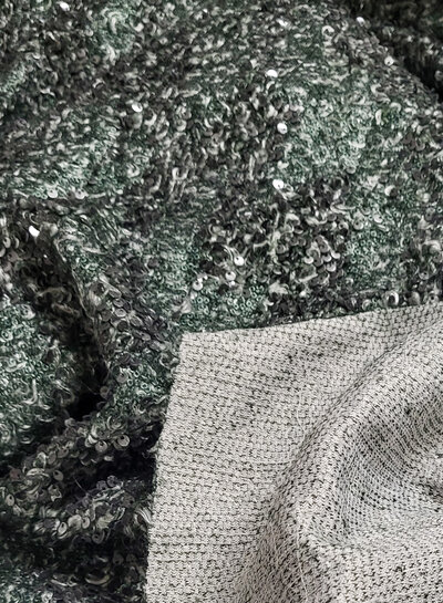 deadstock mooie bouclé gebreid met pailletten