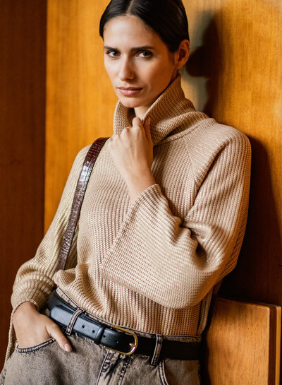 Fibremood Sofia - gold foil - knitted fabric