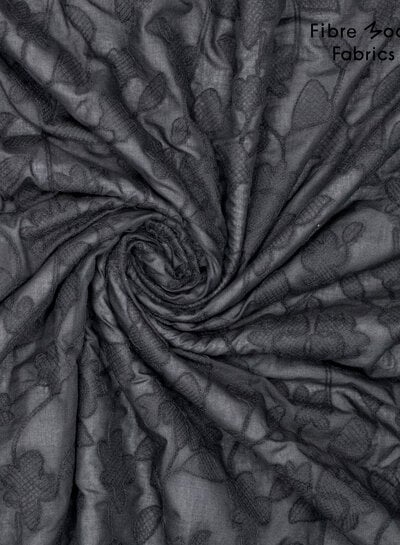 Fibremood Samira - zwart ebroidery flower - katoen