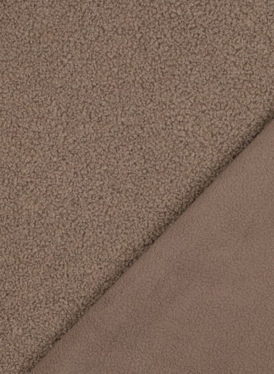 taupe- teddy boucle double face met fleece
