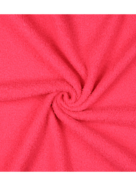 fluorescent pink - teddy boucle double-faced with fleece