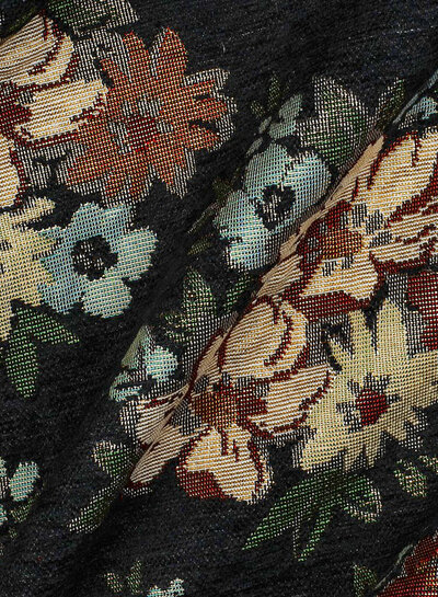 Chenille black - gobelin - beautiful sturdy jacquard