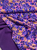Poppy fabrics purple floral splendor - satin cotton