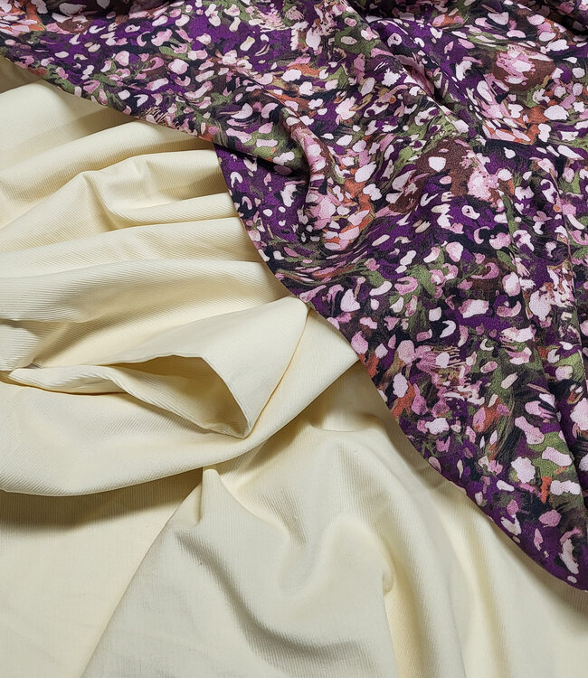 creme  - needle ribfluweel - fijne corduroy