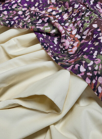 creme  - needle ribfluweel - fijne corduroy