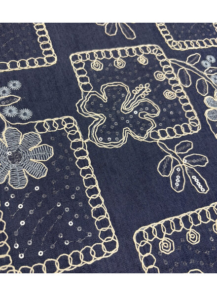 light weight denim - embroidery and sequins cotton