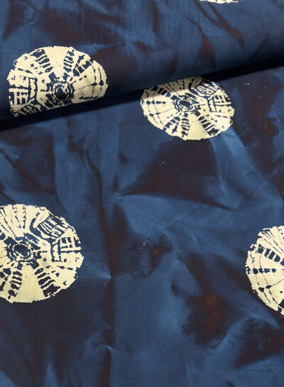 Madeline Chakra Moon Indigo - beautiful batik cotton