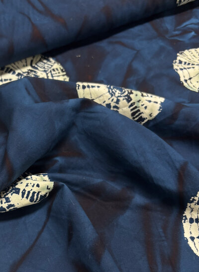 Madeline Chakra Moon Indigo - beautiful batik cotton