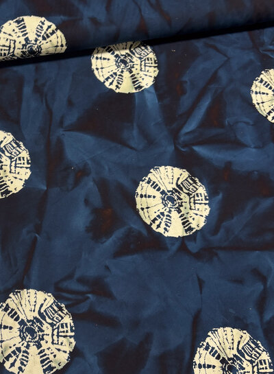 Madeline Chakra Moon Indigo - beautiful batik cotton