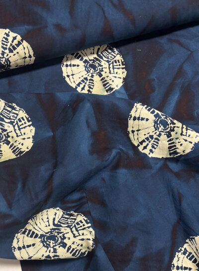 Madeline Chakra Moon Indigo - beautiful batik cotton